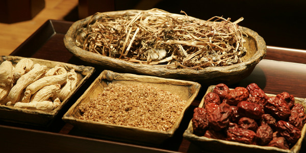 chinese alternative medicine herbs on display