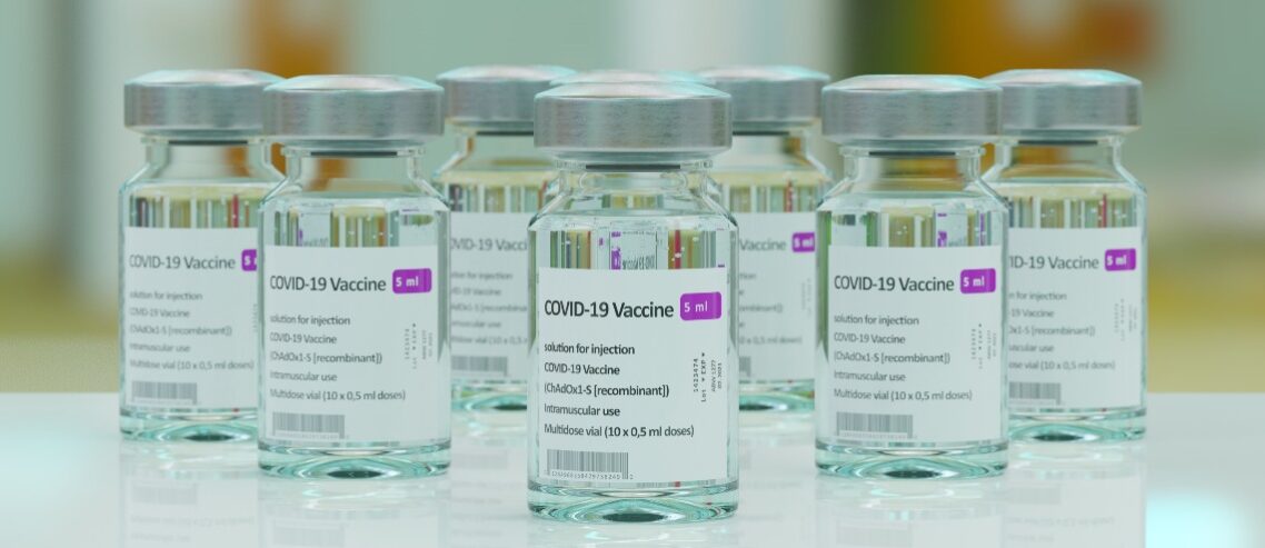 Bottles of COVID-19 vaccines