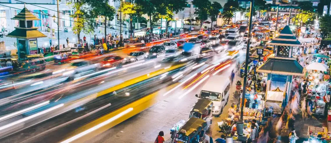 A bustling street of Bangkok