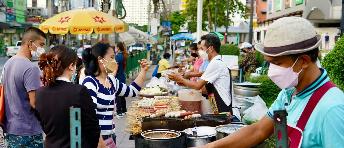 Street vendors selling food in Bangkok