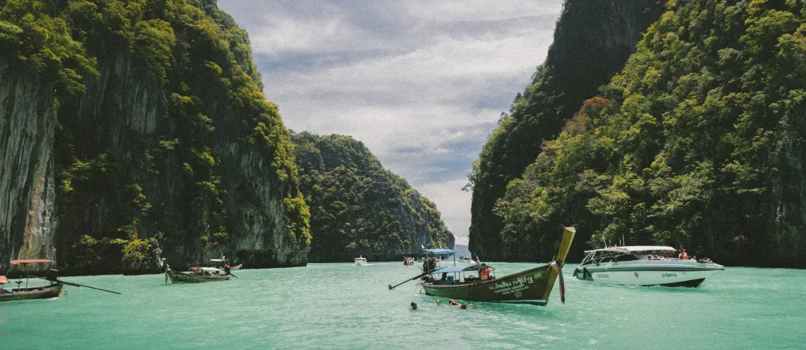 Thai boat on an emerald sea