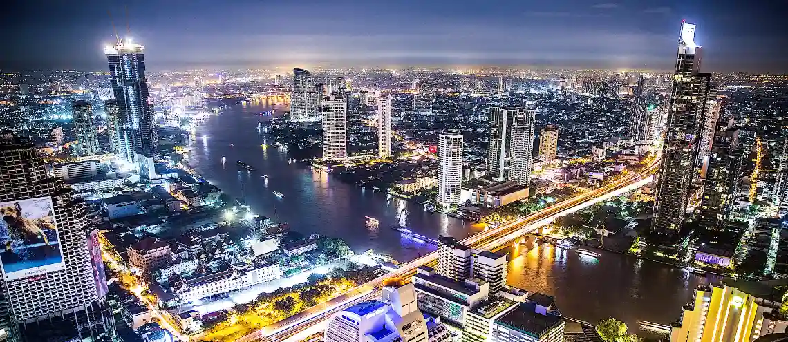 Bangkok's skyline at night