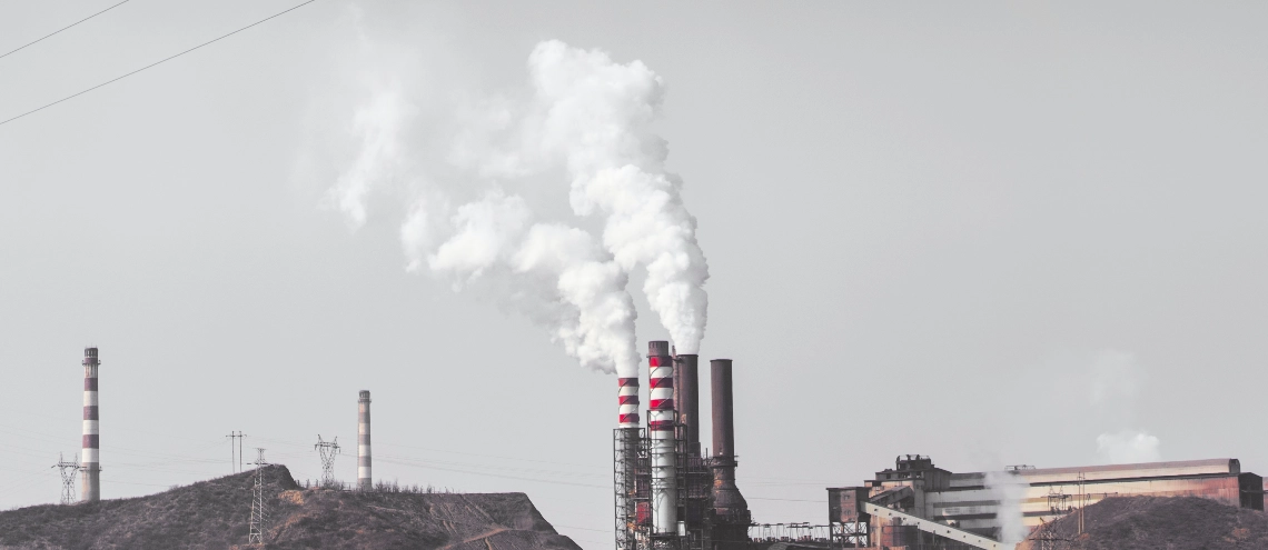 Power plants releasing exhaust into the air